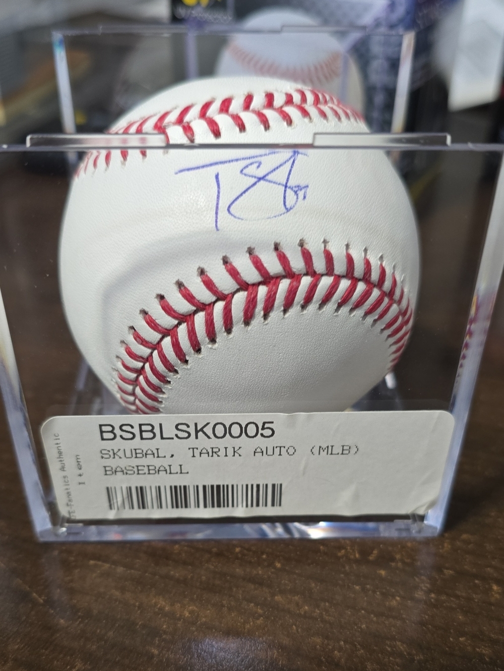 Autographed White and Red Baseball by Tarik Skubal,Triple Crown Winner